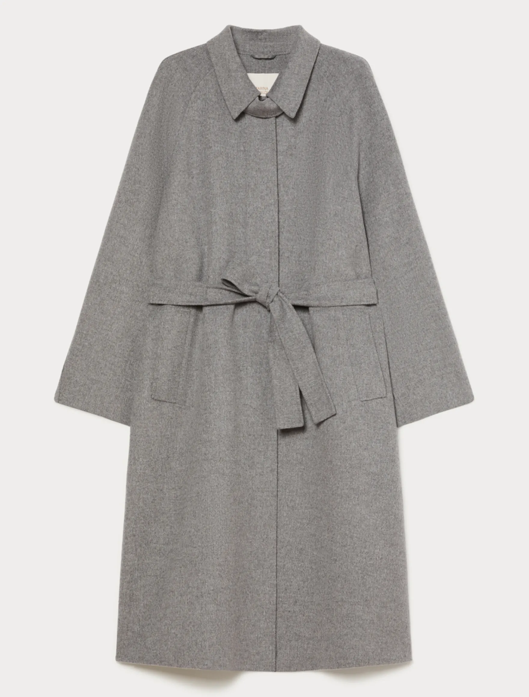 Cappotto in double di lana e nylon - GRIGIO MEDIO