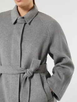 Cappotto in double di lana e nylon - GRIGIO MEDIO