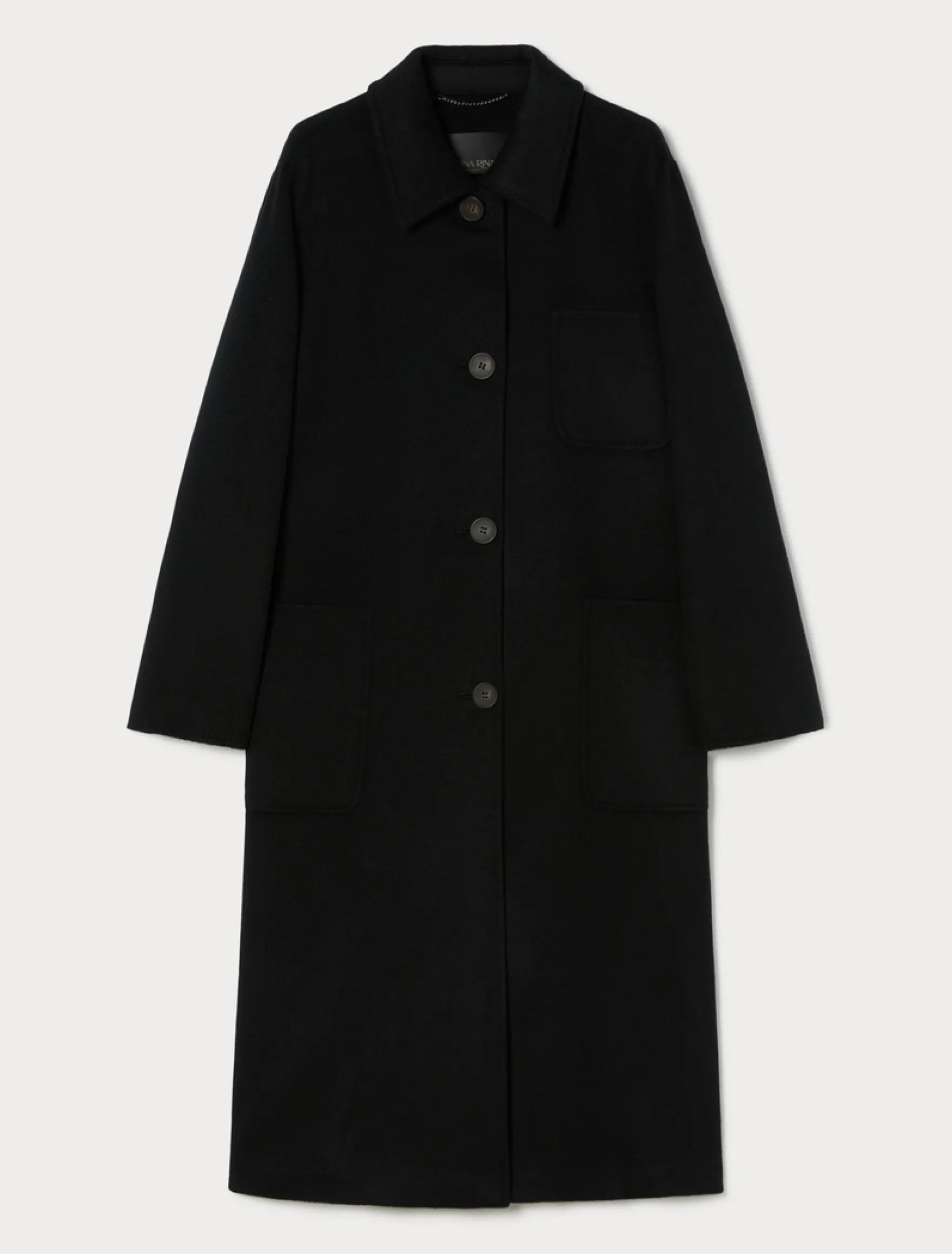 Cappotto in double di lana - NERO