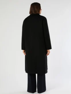 Cappotto in double di lana - NERO