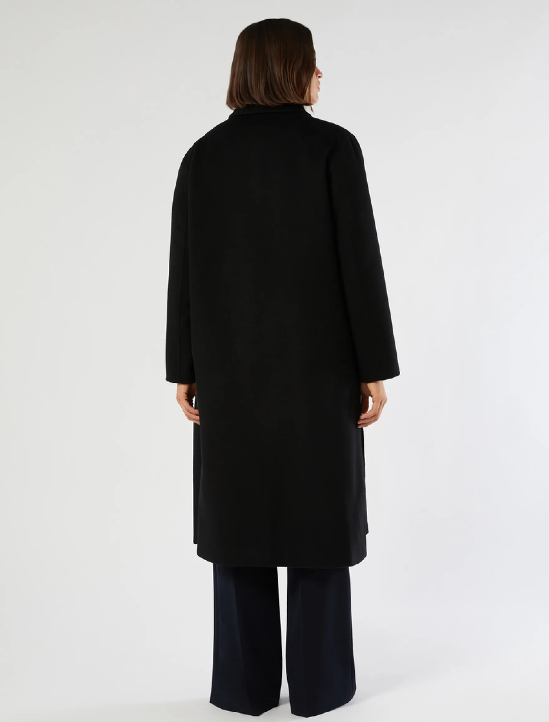 Cappotto in double di lana - NERO