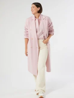Cappotto in double di misto lana - ROSA