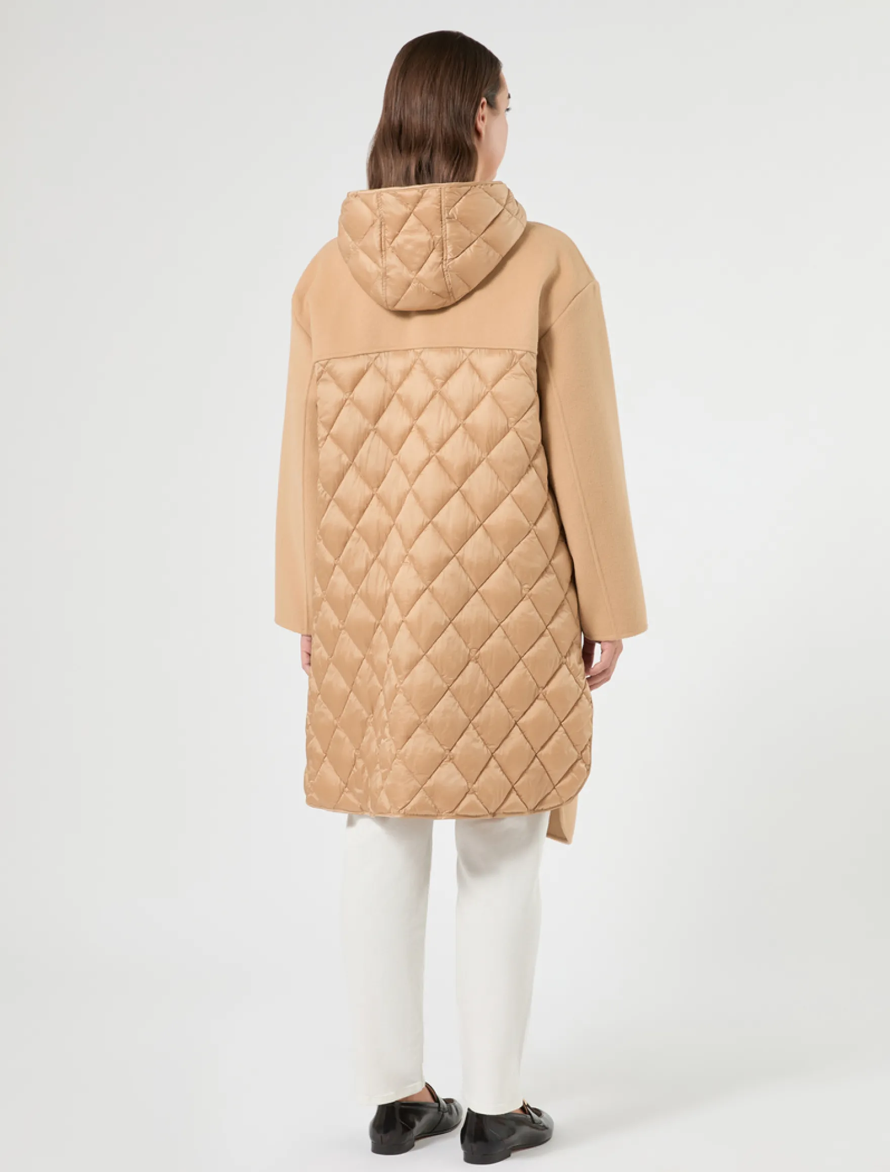 Cappotto in double di misto lana e nylon - CAMMELLO