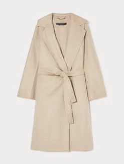 Cappotto in double di puro cachemire - NOCCIOLA