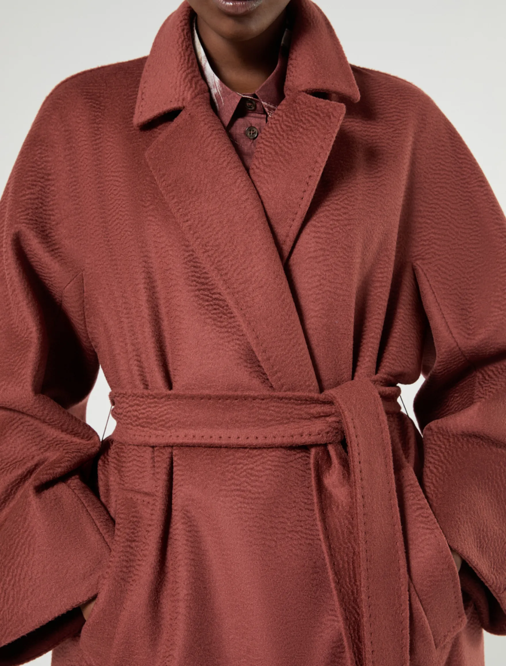 Cappotto in drap di cammello - MATTONE ROSSO