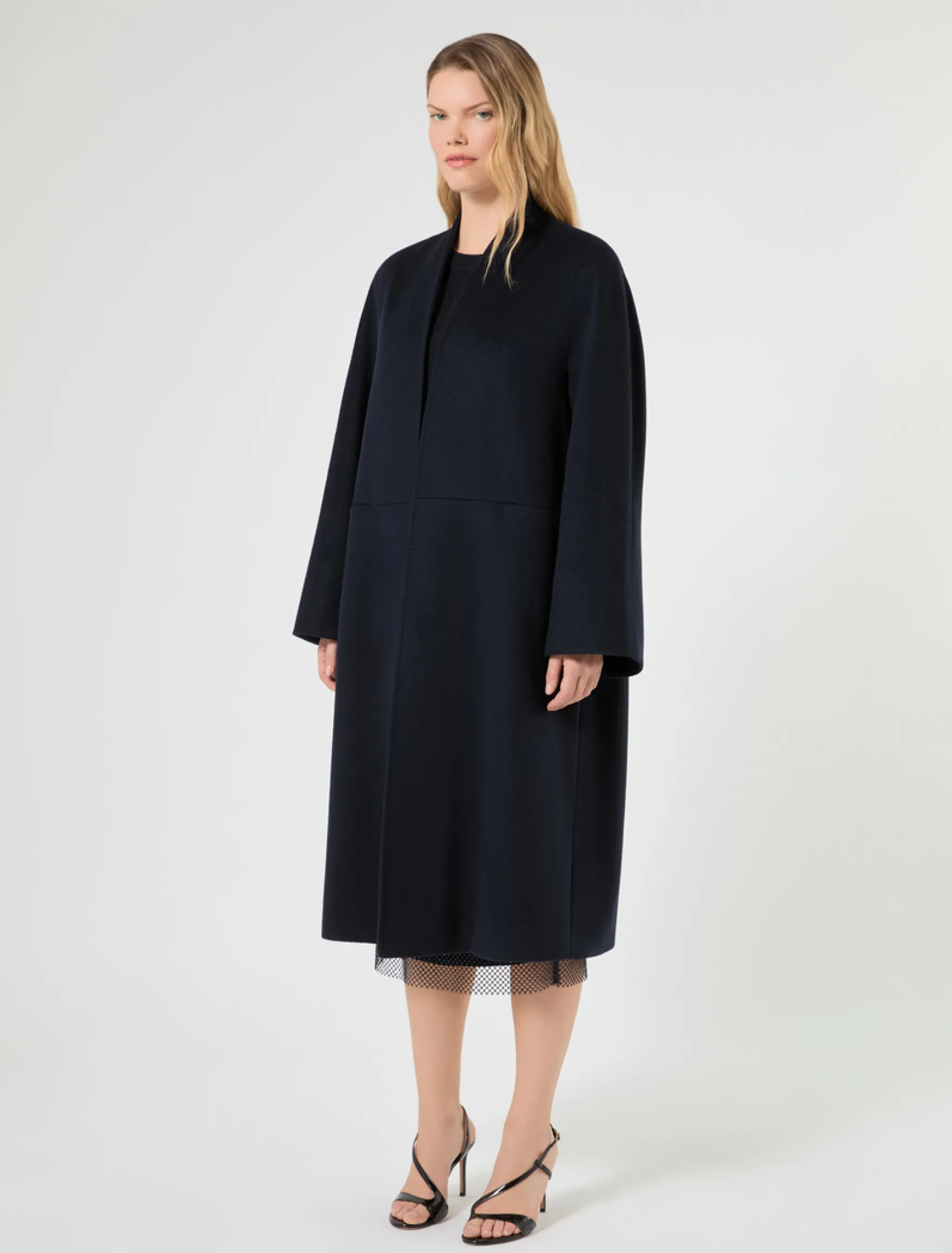 Cappotto in drap di lana - BLU NOTTE