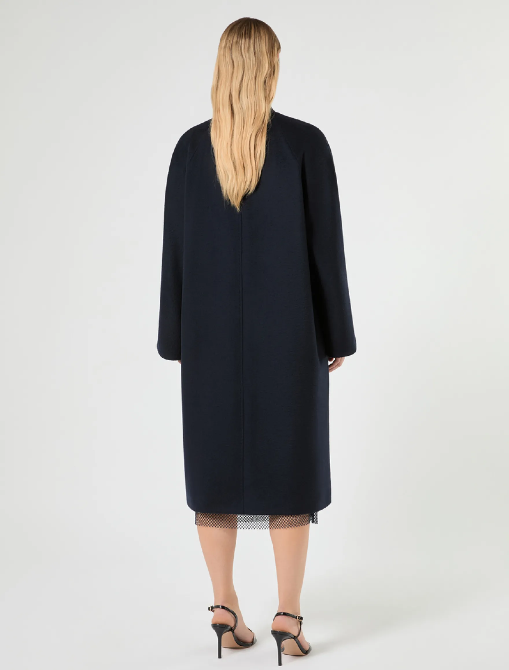 Cappotto in drap di lana - BLU NOTTE