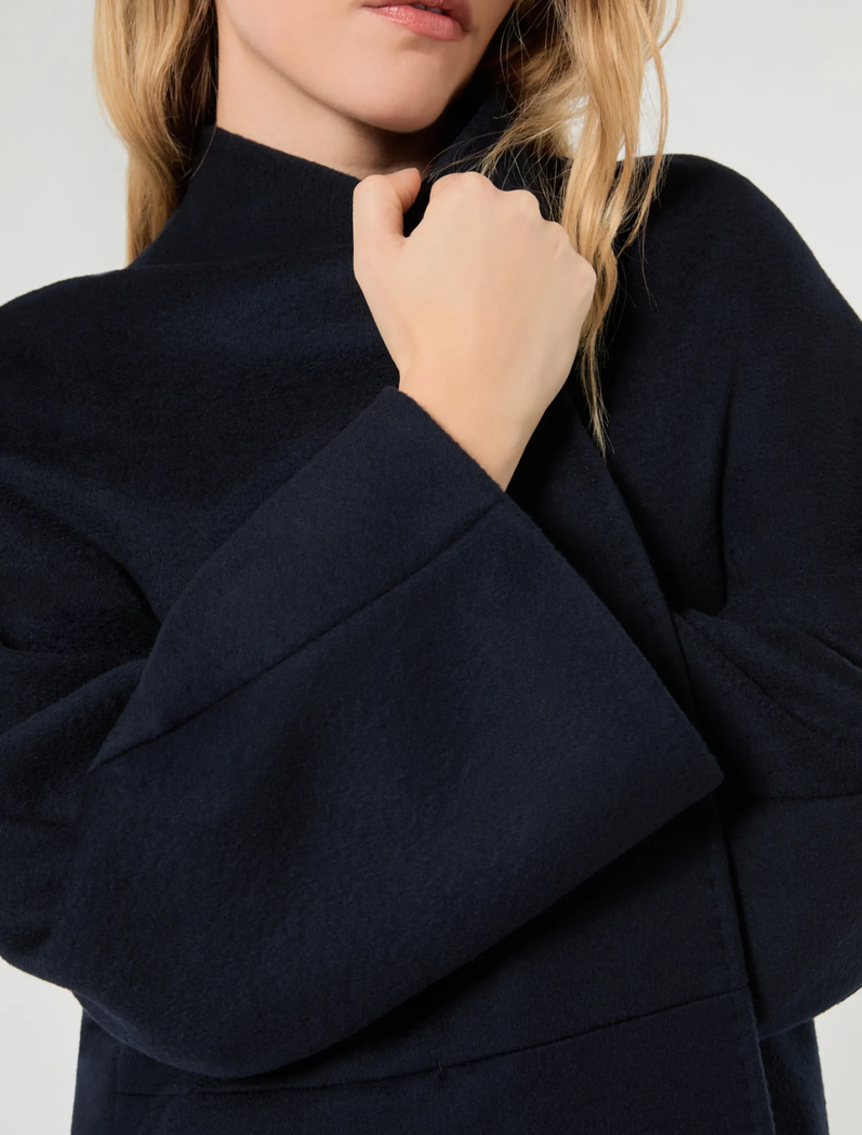Cappotto in drap di lana - BLU NOTTE