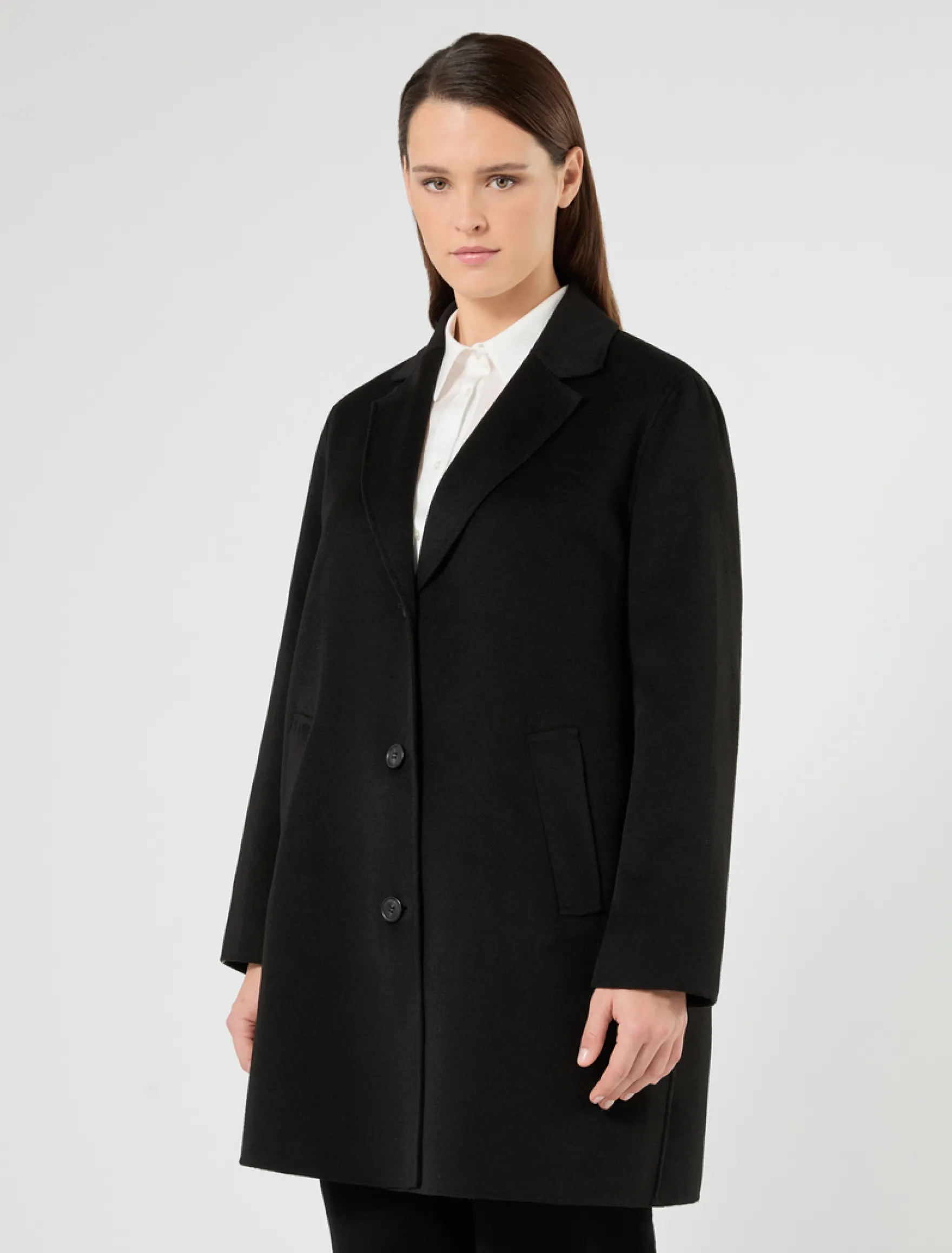 Cappotto in panno double - NERO