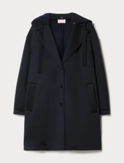 Cappotto in scuba tecnico - BLU NOTTE