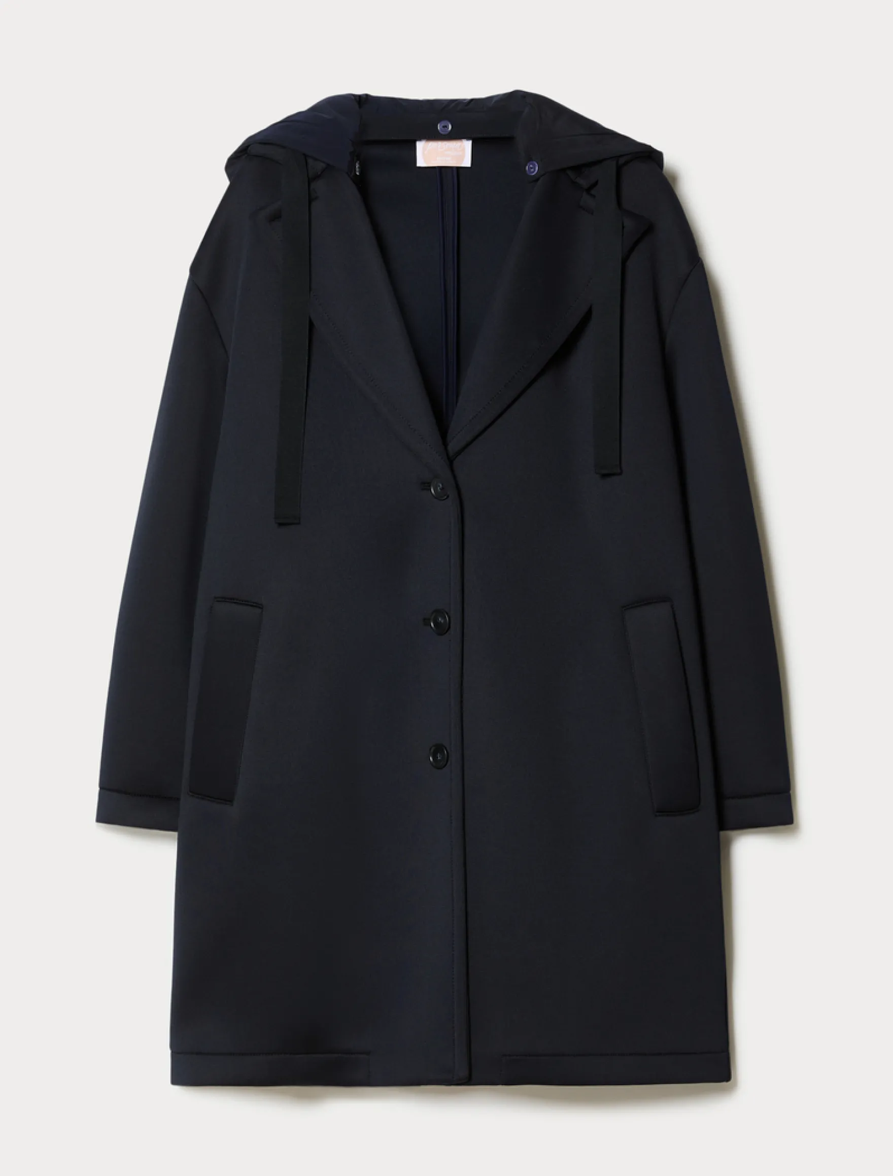 Cappotto in scuba tecnico - BLU NOTTE