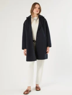 Cappotto in scuba tecnico - BLU NOTTE
