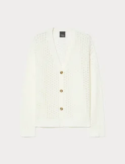 Cardigan corto in cotone - BIANCO