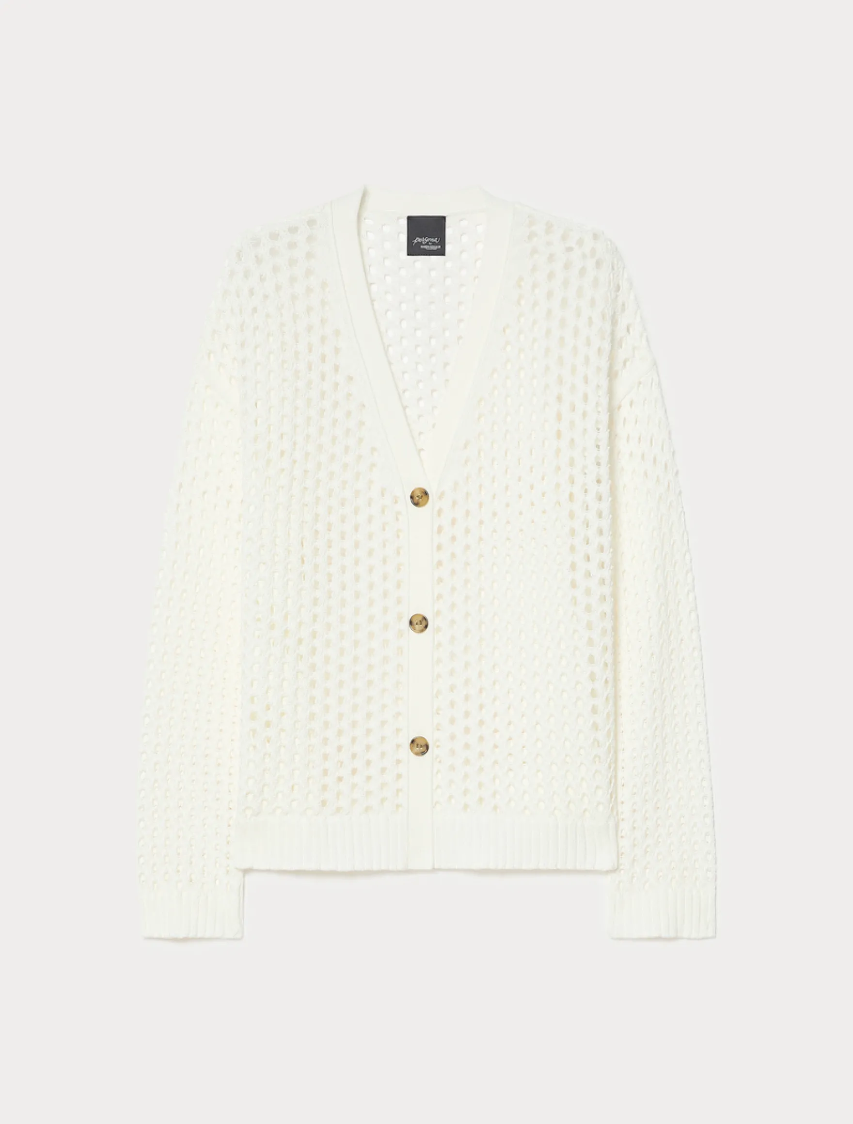 Cardigan corto in cotone - BIANCO