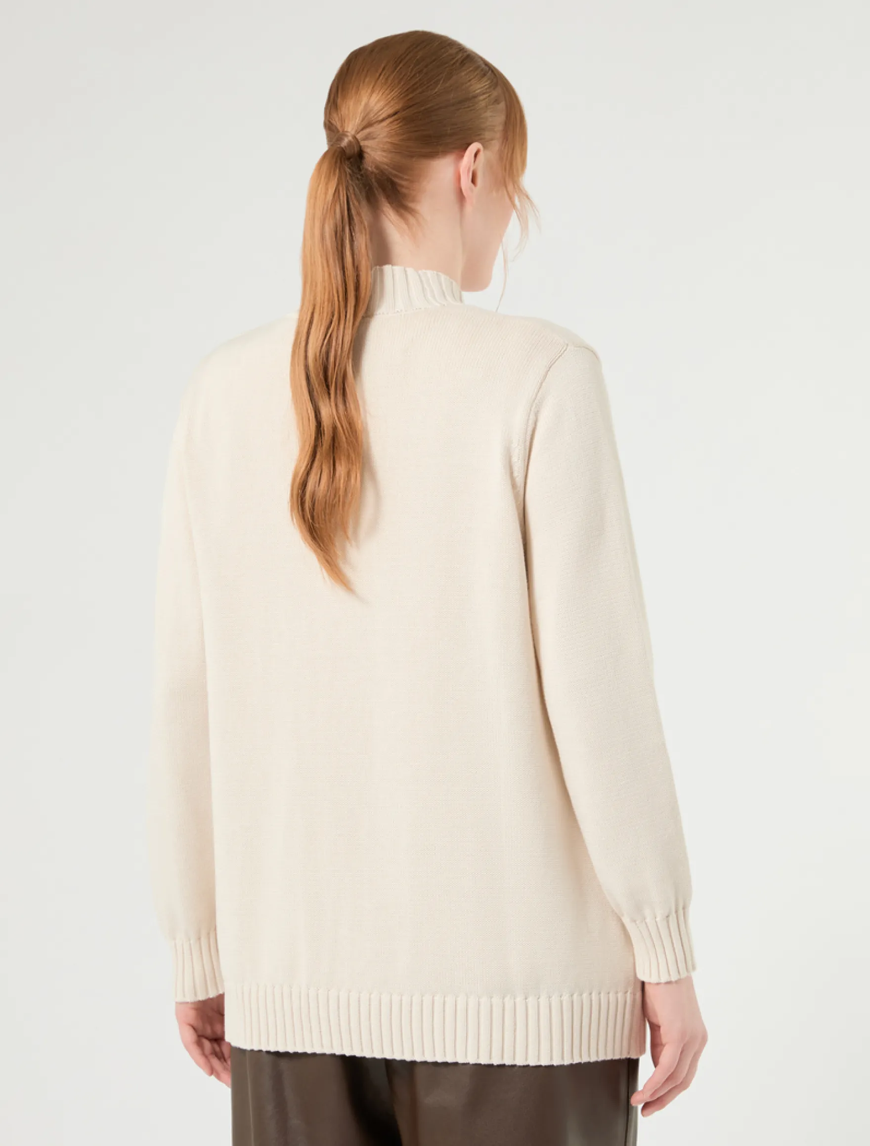 Cardigan e top in cotone con ricamo - BIANCO