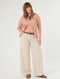 Cardigan e top in filato di viscosa - ROSA