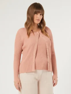 Cardigan e top in filato di viscosa - ROSA