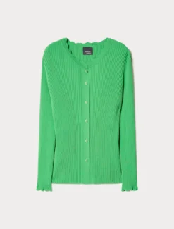 Cardigan e top in filato di viscosa - VERDE BANDIERA