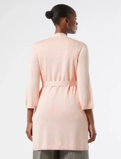 Cardigan e top in pura seta - ROSA