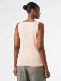 Cardigan e top in pura seta - ROSA