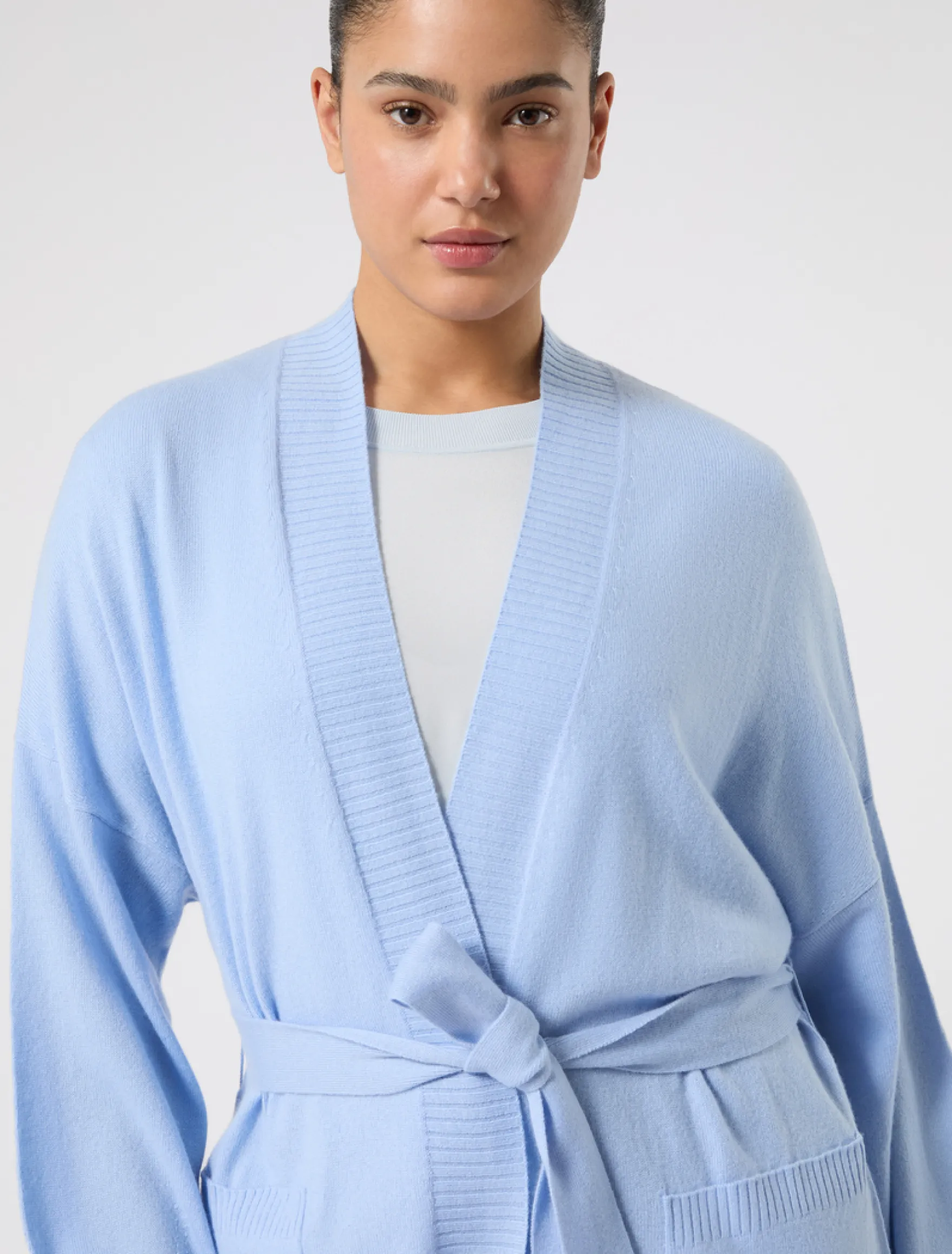Cardigan in cachemire - AZZURRO