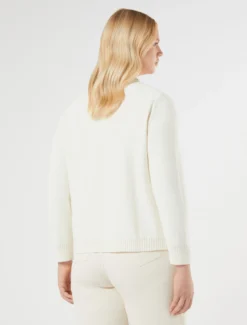 Cardigan in cotone con ricamo - AVORIO