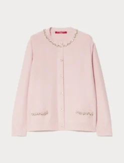Cardigan in cotone con ricamo - ROSA