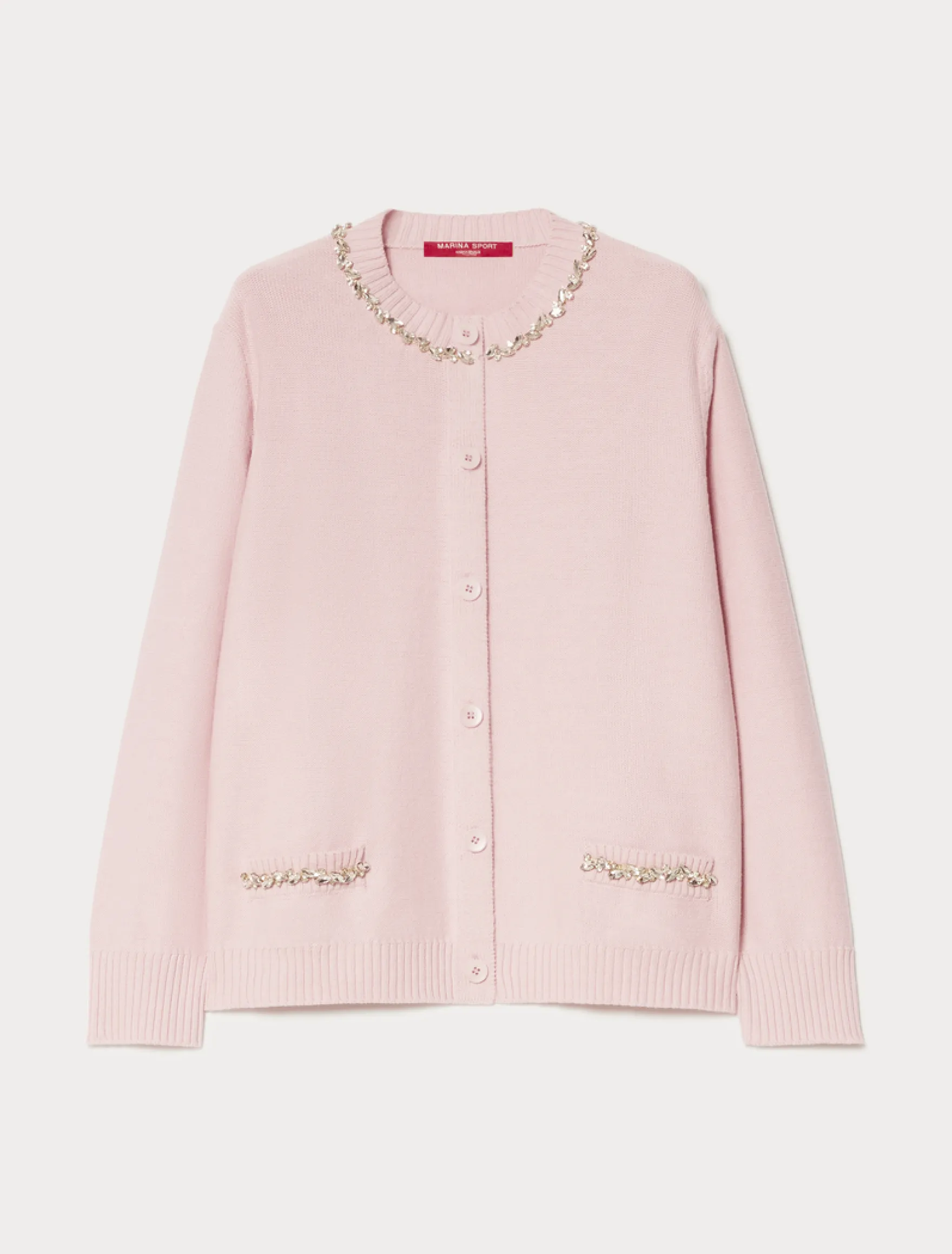 Cardigan in cotone con ricamo - ROSA