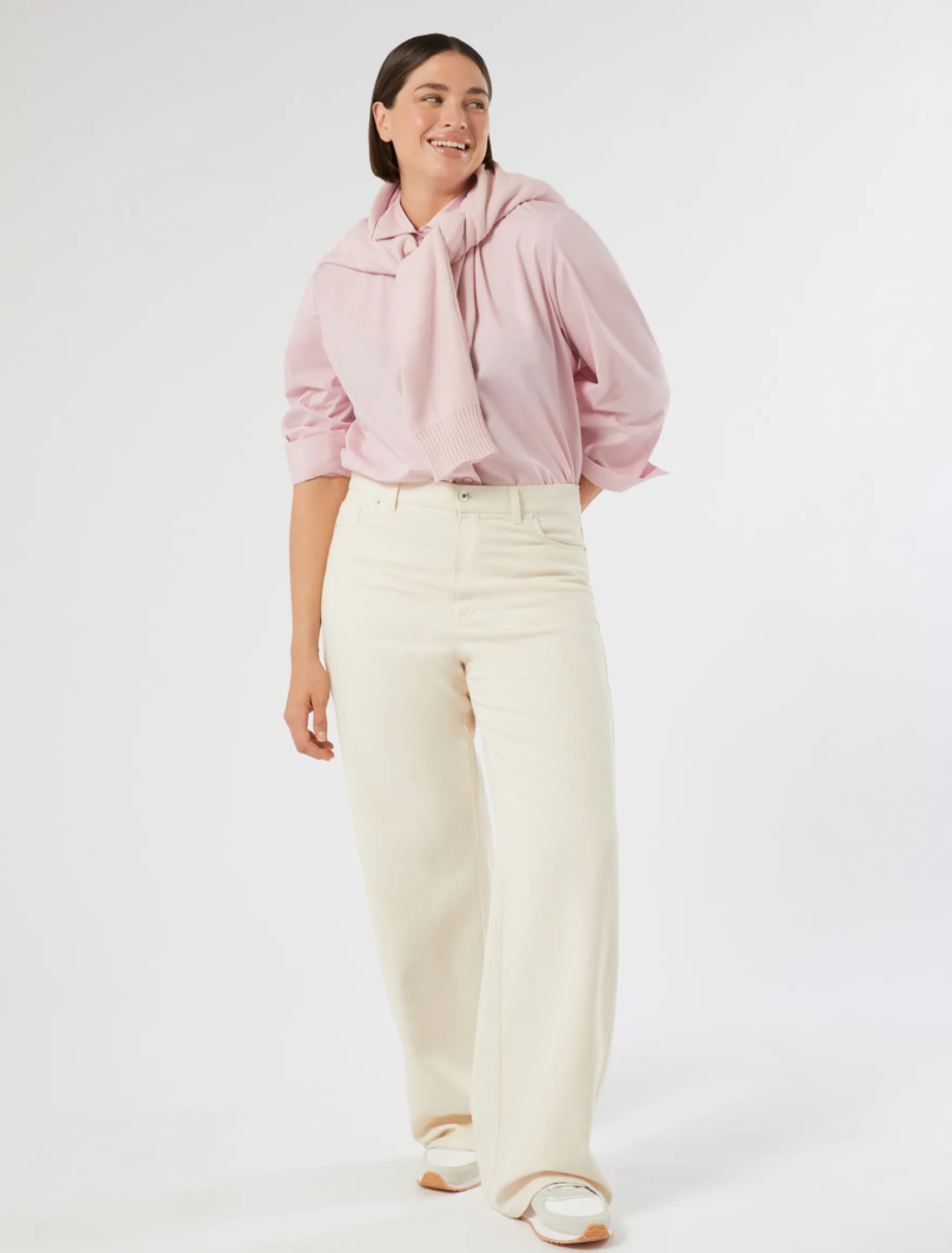 Cardigan in cotone con ricamo - ROSA