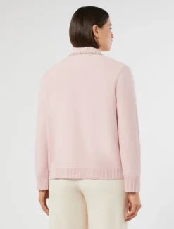 Cardigan in cotone con ricamo - ROSA