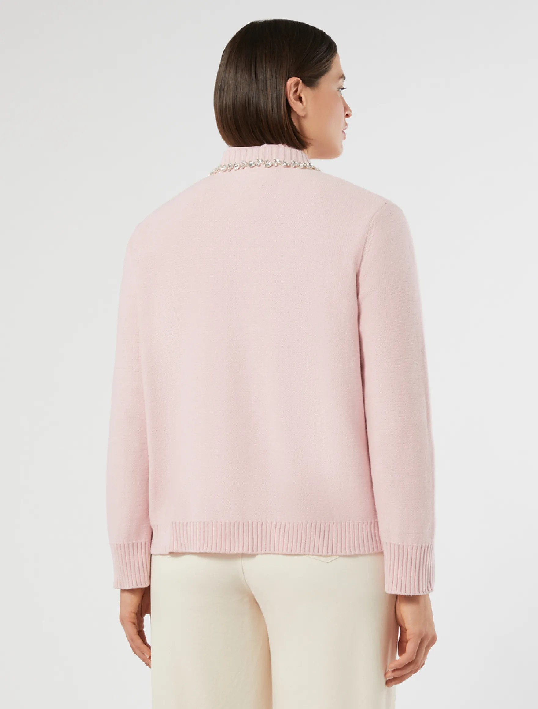Cardigan in cotone con ricamo - ROSA