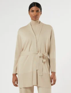 Cardigan in cotone e modal - BEIGE