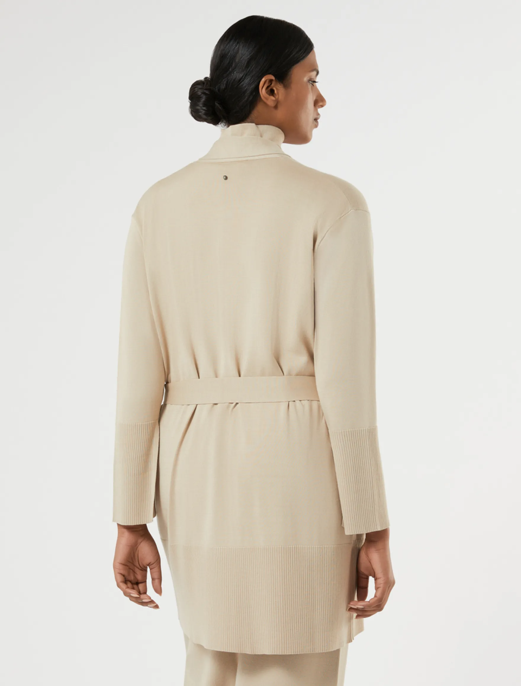 Cardigan in cotone e modal - BEIGE