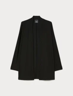 Cardigan in jersey interlock - NERO