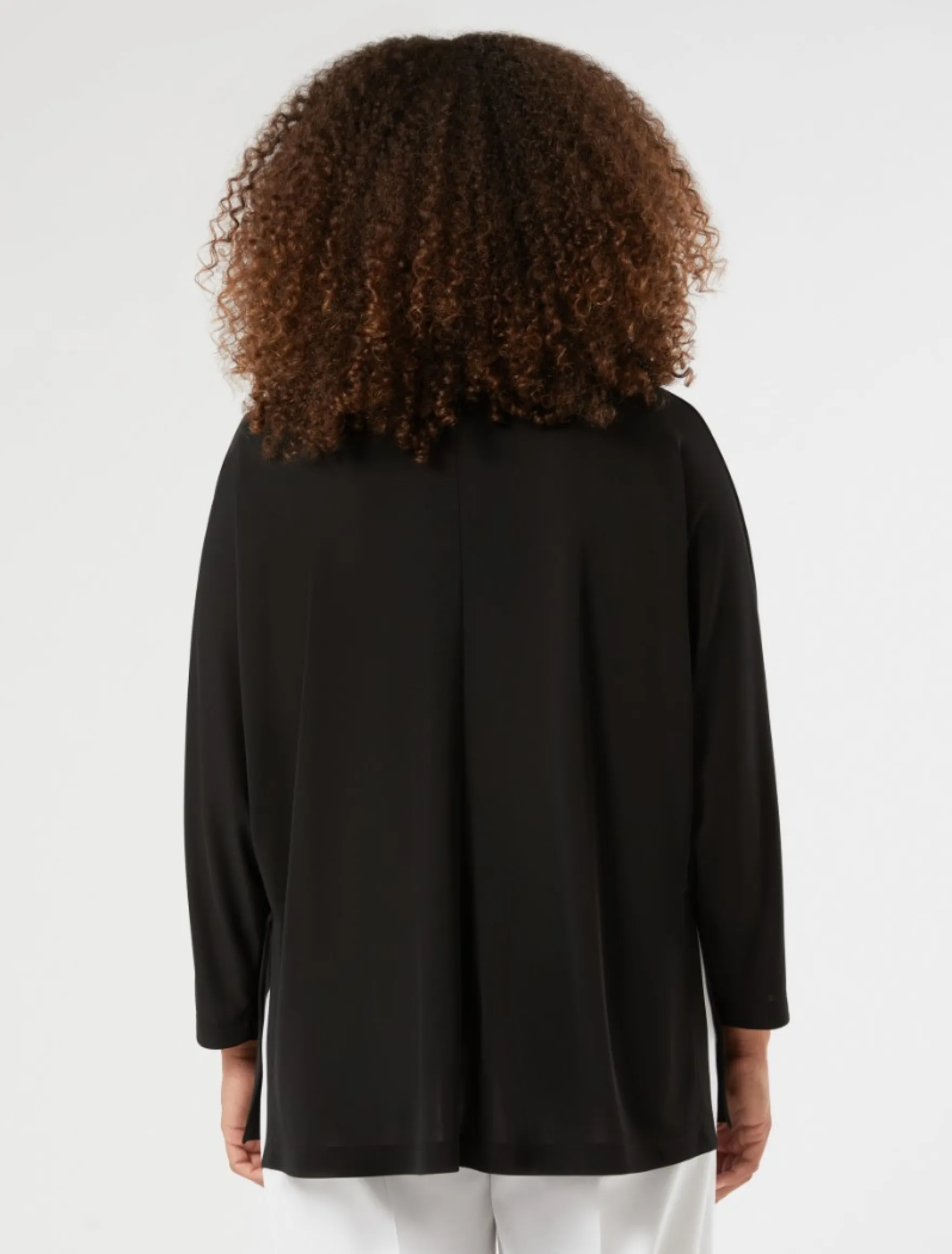 Cardigan in jersey interlock - NERO