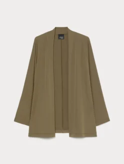 Cardigan in jersey interlock - VERDE KAKI