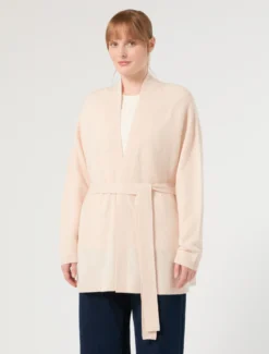 Cardigan in lana e cachemire - BIANCO AVORIO