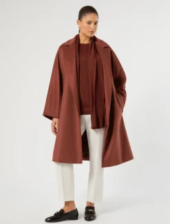 Cardigan in lana, seta e cachemire - MATTONE ROSSO