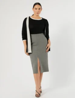 Cardigan in lana, seta e cachemire - NERO BIANCO