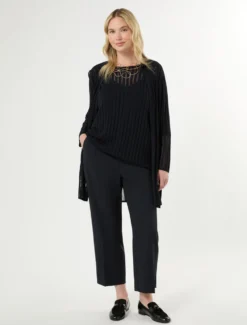 Cardigan in maglia a coste - BLU NOTTE