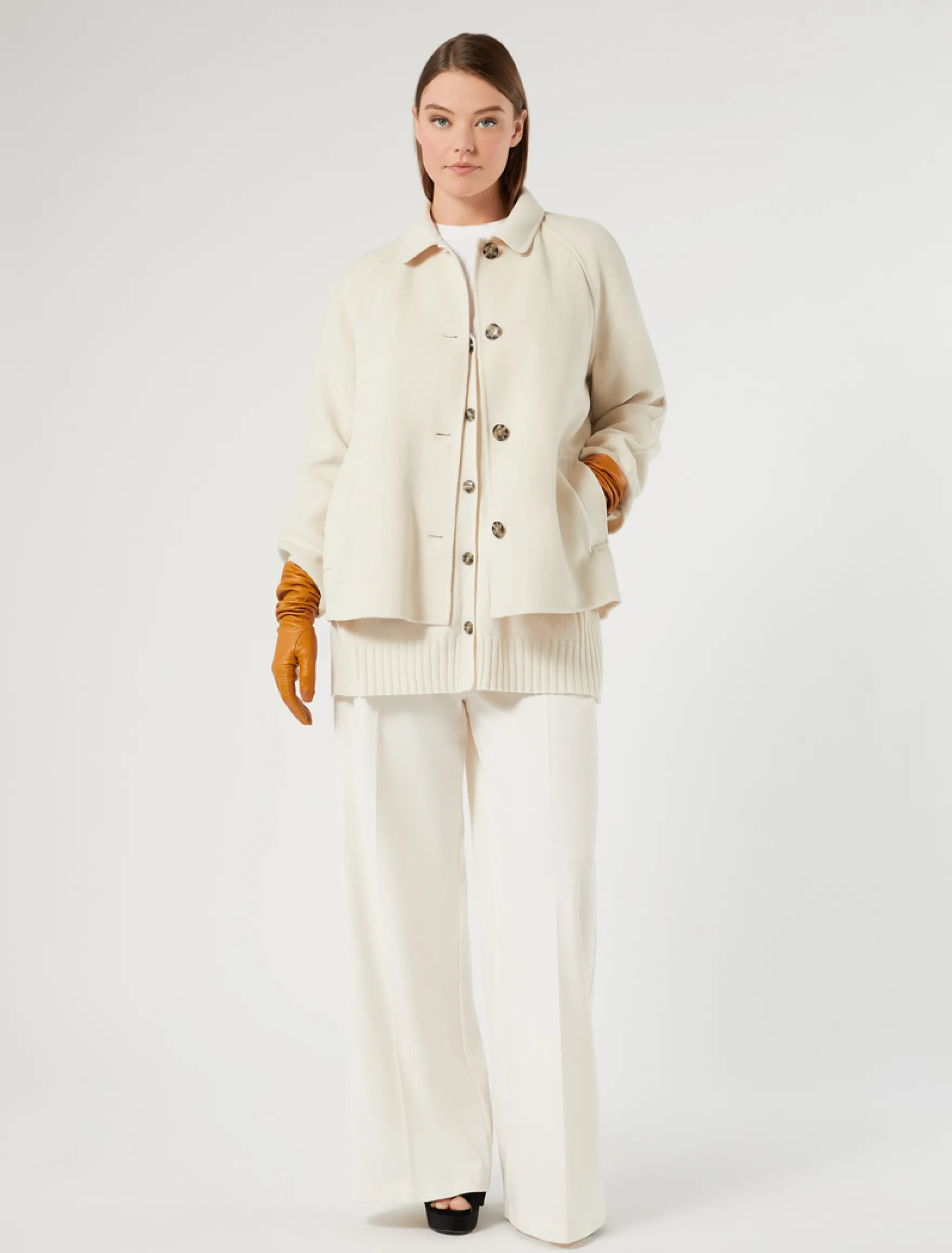 Cardigan in misto cachemire - TORTORA