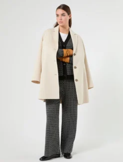 Cardigan in misto lana jacquard - NERO