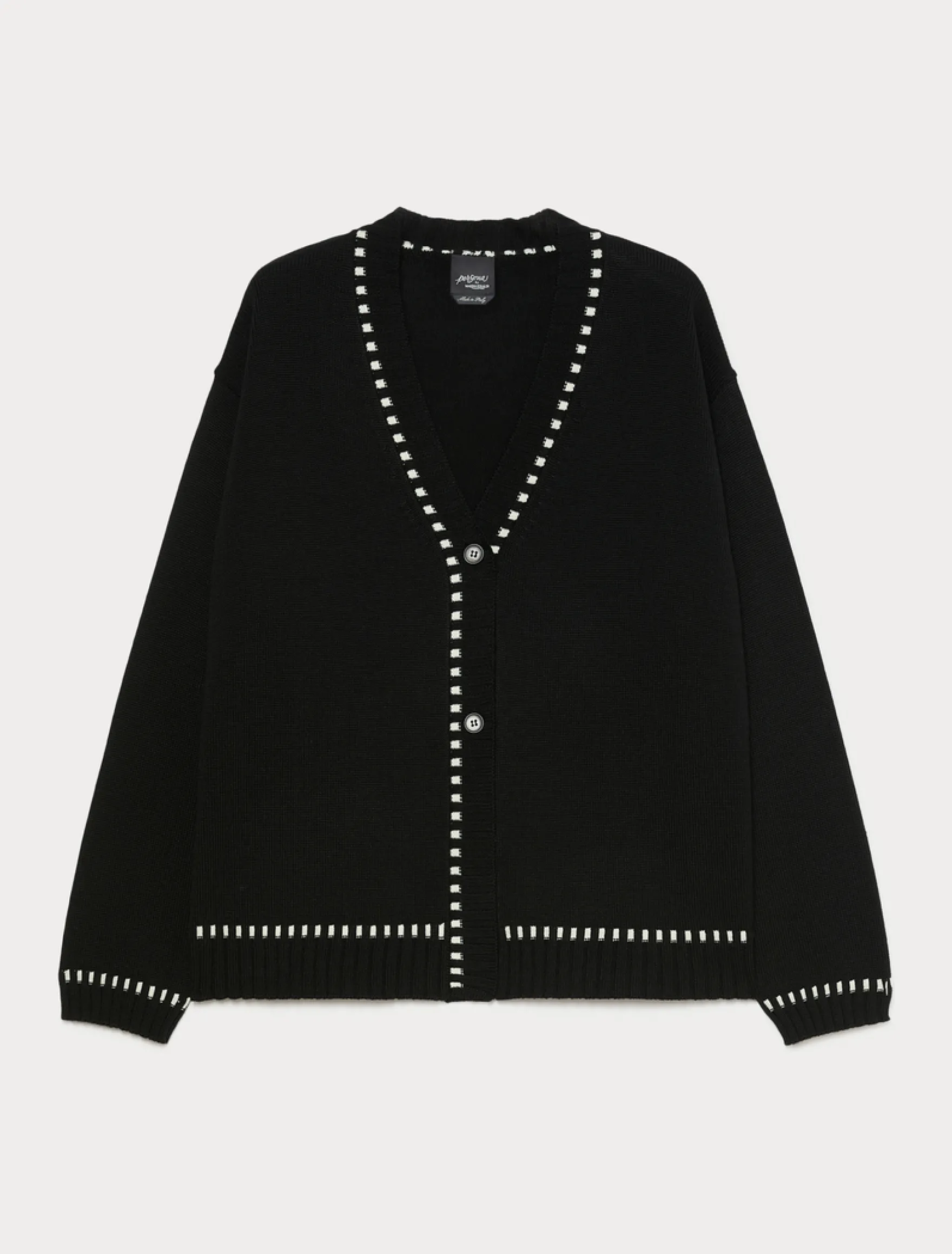 Cardigan in misto lana - NERO