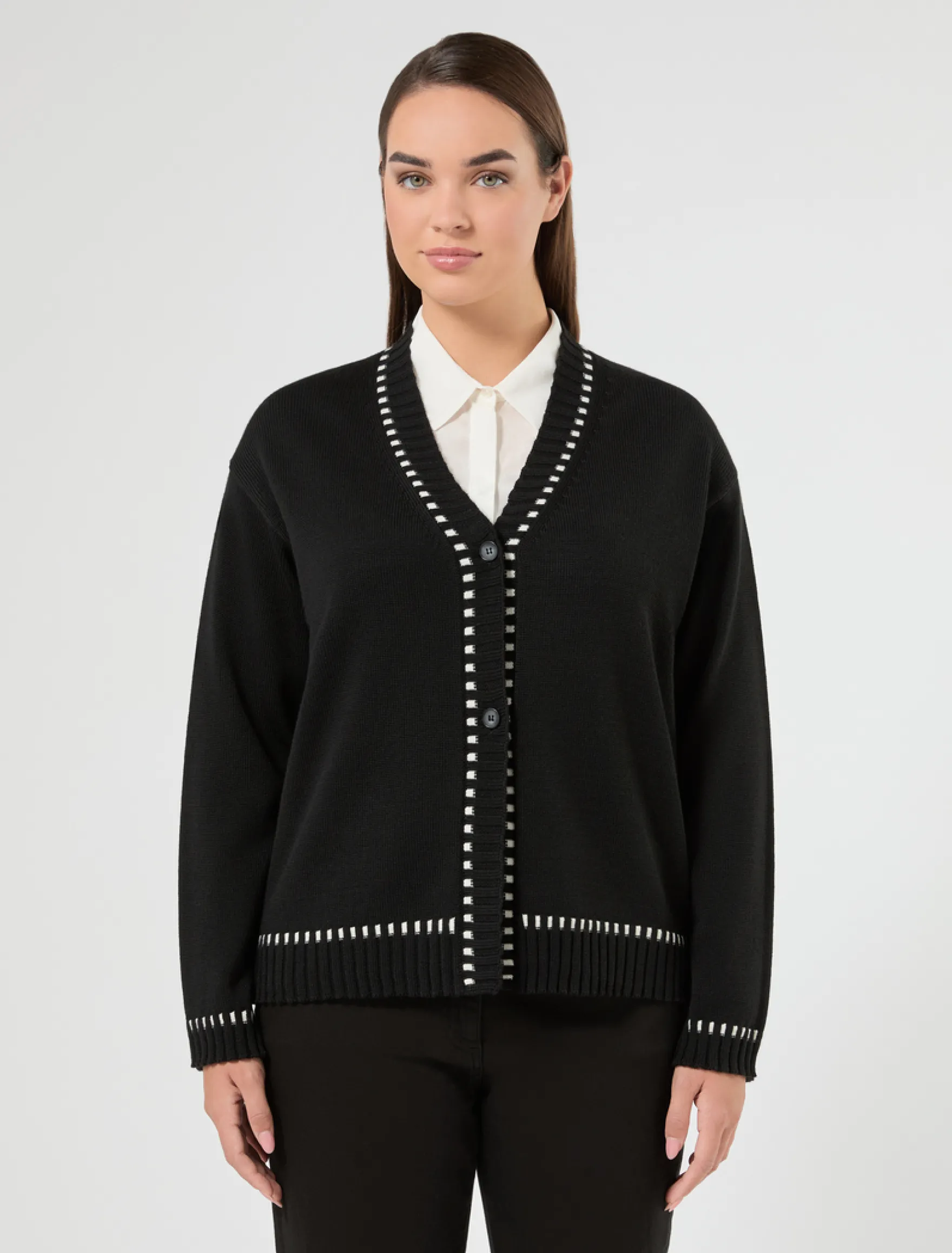Cardigan in misto lana - NERO
