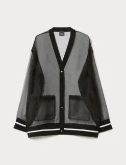 Cardigan in organza - NERO