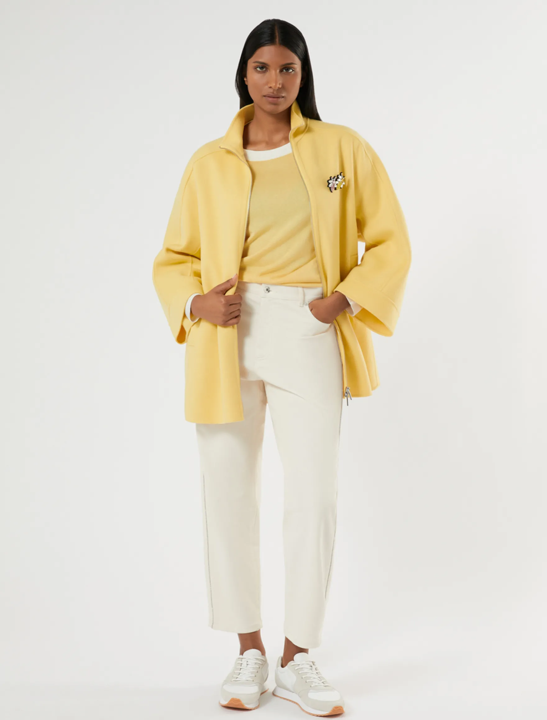 Cardigan in seta e cachemire - GIALLO
