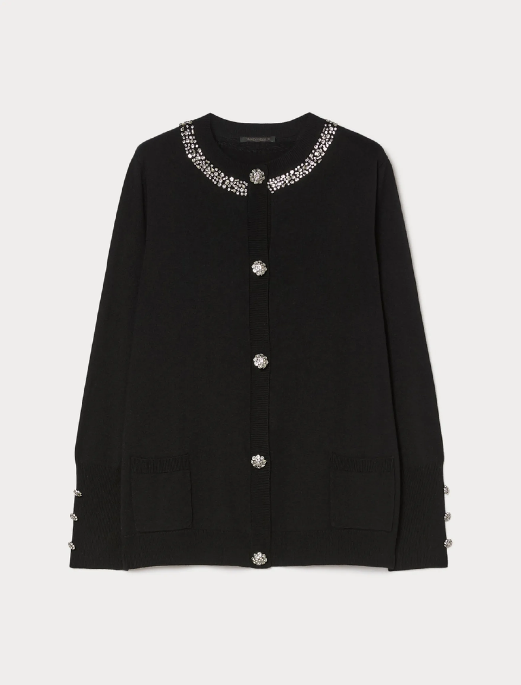 Cardigan in seta e cachemire - NERO