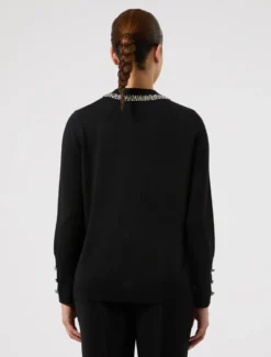 Cardigan in seta e cachemire - NERO