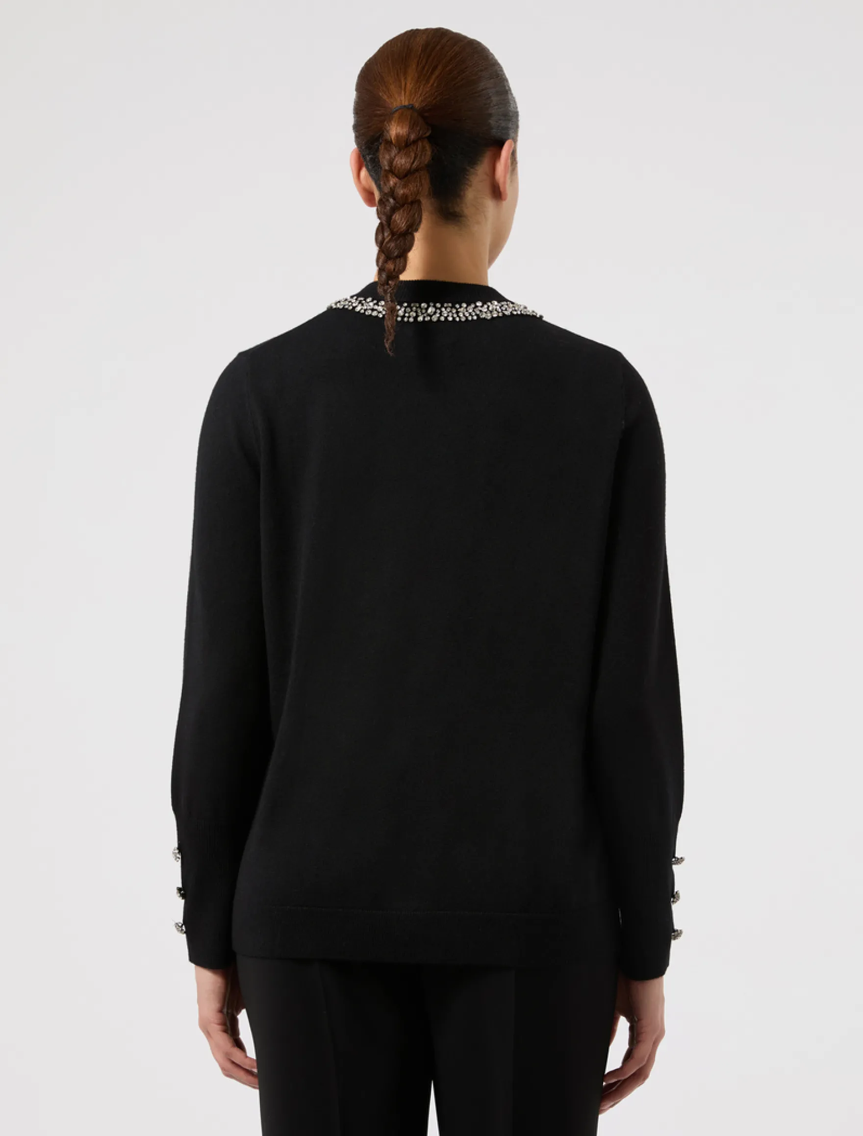 Cardigan in seta e cachemire - NERO