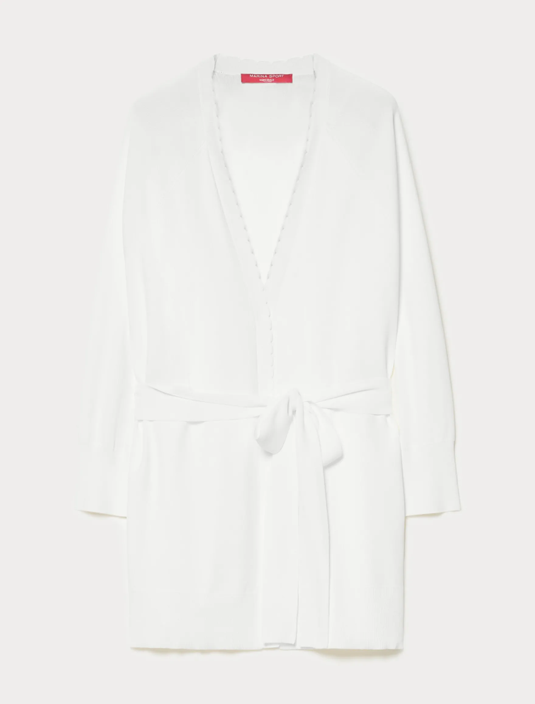 Cardigan in viscosa crêpe - AVORIO